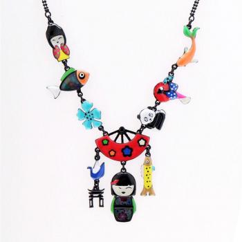 Collar Geisha Lilipoupettes 60x35 mm – Arcoíris de Colores