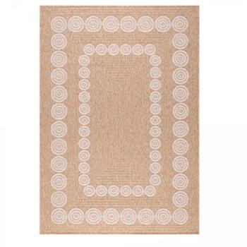 Tapis kilim pour terrasse – rectangle, beige et blanc