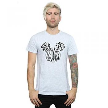 Disney Men's Mickey Mouse Animal T-Shirt Sport Grey Large