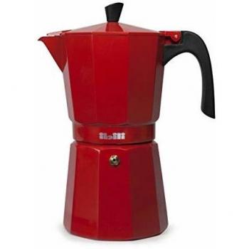 Ibili Bahia 150 ml – Caffettiera Espresso Rosso, 3 Tazze