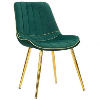 Sedia 2 pz PARIS 51x59x79 cm metallo oro e tessuto verde