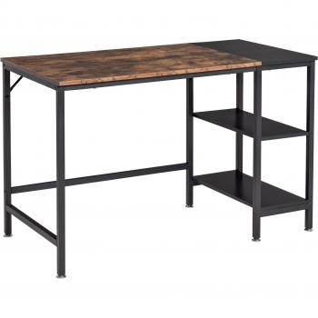 Homcom Study Desk with 2 Shelves, Steel Frame, 120x60x76cm