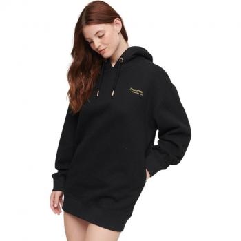 Superdry Tuta Breve con Cappuccio Maniche Lunghe Nero S‑M