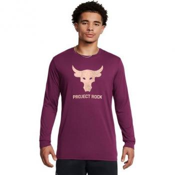 Project Rock Men’s XL Long Sleeve T-Shirt – Purple/Bull Orange Fusion (U.A.)