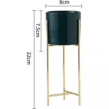 Wrought Iron and Ceramic Vase Stand with Multiple Shelves for Plant Display, Nordic Design for Home/Office Use