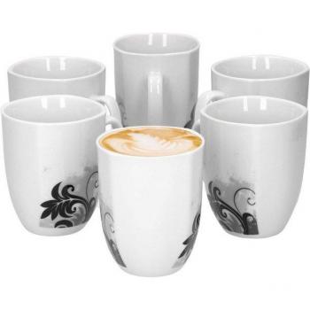 Pott Van Well 6 Tasses Café Fleur Noire – 300‑350 ml