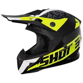 Casco Shot Pulse Airfit Negro-Blanco-Amarillo Neón