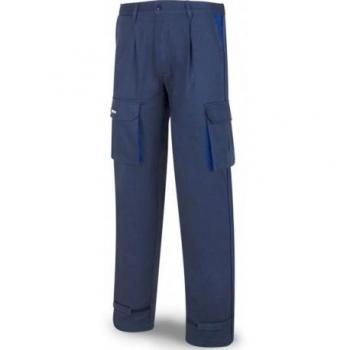 Pantalón de algodón suave, resistente y cómodo con estilo slim fit en azul marino con talla 52