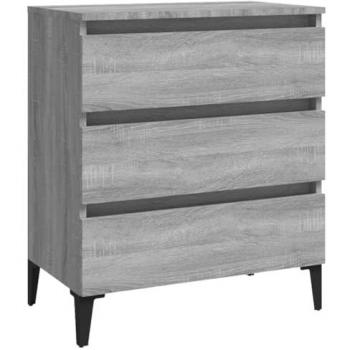 Armoire buffet SONOMA 60x35x69 cm – bois d’ingénierie gris, 3 tiroirs