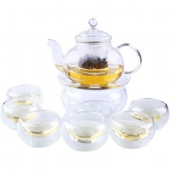 Double Wall Borosilicate Tea Set 800ml