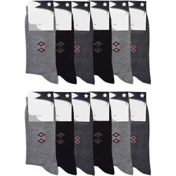 Calze lunghe economiche da uomo, 12 paia, multicolore