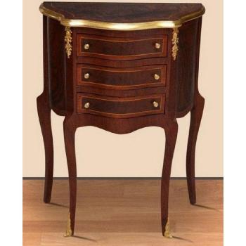 Luxuriöse Barock Nachtkommode Dunkelbraun / Gold