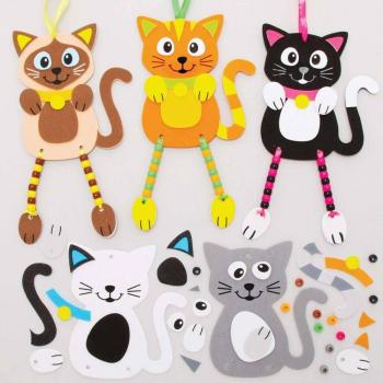 Set of 5 Cat Dangly Legs Craft Kits