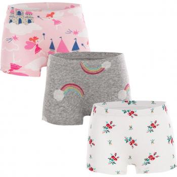 Cajas de ropa interior para niñas, bragas arcoíris, 3 unidades, talla 2T-10T