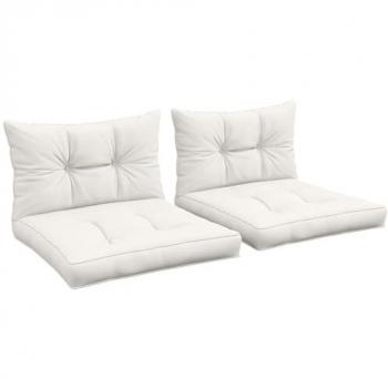 Outsunny Patio Pad Pair – White 2‑Piece Outdoor Seat Cushion Set