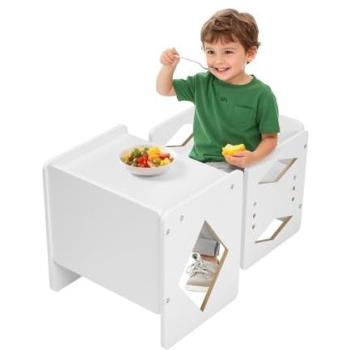 Montessori Activiteitstafel en Stoelset – Voor Kleuters (Wit)