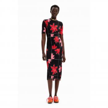 Vestido de Mujer Rojo con Estampado Floral