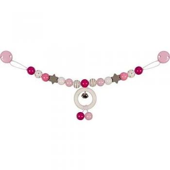 Poussette aux couleurs rose, gris, blanc avec clips