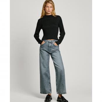 Jeans Peñón Lexa: Corte Recto, Color Azul, Tiro Alto