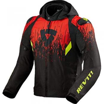 Chaqueta de Moto Revit Quantum 2 H2O Textil Impermeable Negra y Roja para Hombre