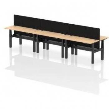 Air B2B 1400×600 mm 6‑Person Desk, CP Maple/Black + Built‑In Screen