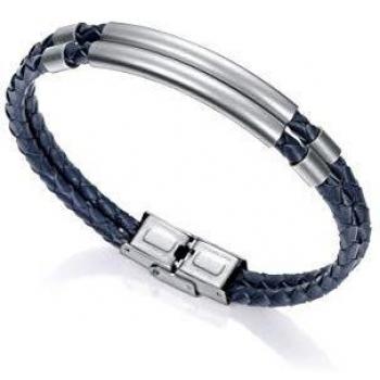 Pulsera Viceroy de acero y piel azul