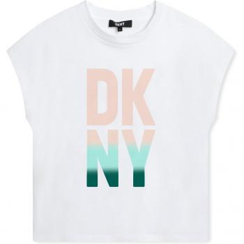 Camiseta de manga corta para niña DKNY con estampado frontal