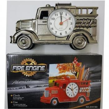Orologio sveglia tavolo a tema pompiera, portapenne e allarme