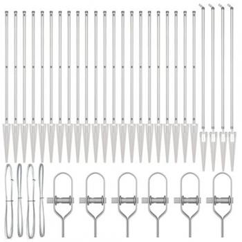 Postes para Cercas VidaXL: 26 postes Ø32 mm, 170 cm, acero galvanizado con punta