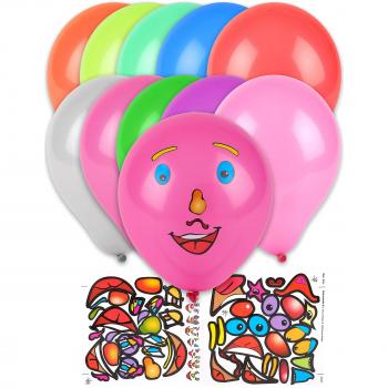 Ensemble de 10 Ballons Visage Multicolores 30 cm