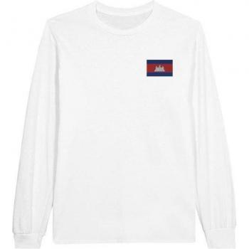 Long Sleeve Cambodian Flag Shirt – 100% Cotton