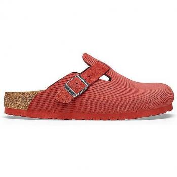 Zoccoli Birkenstock Boston VL Rosso in Corduroy