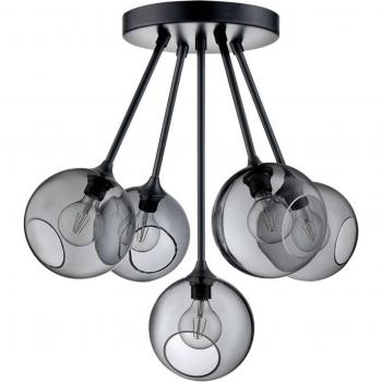 Plafonnier 5L Molecule gris fumé – verre