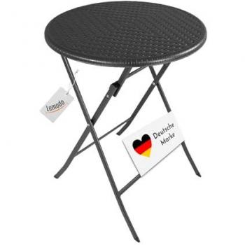 Runder Klapptisch, Rattan-Optik, 60 cm, klappbar