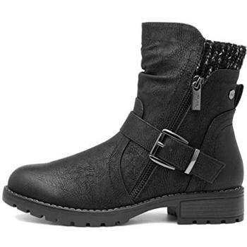 Bottines Biker Lotus Jemma en Noir