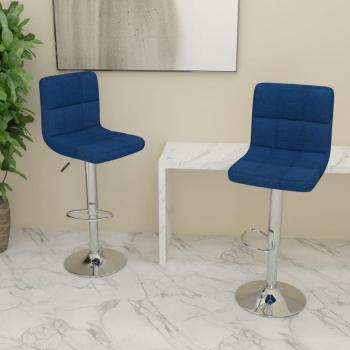Tabourets de Bar en Tissu Bleu