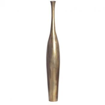 Bodenvase FineBuy – Modernes Aluminium‑Design in Gold, 75 cm