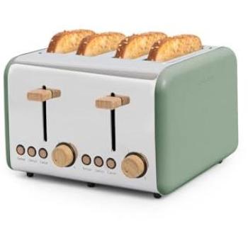 Grille‑pain Vintage Toast – Fentes larges, finition vert sauge, 1500 W