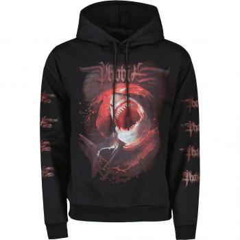 Sweat à capuche noir avec design requin pour homme