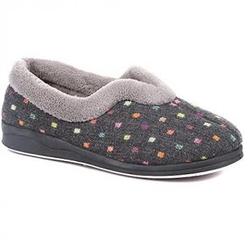 Pavers Graue Punkte Slipper für Damen