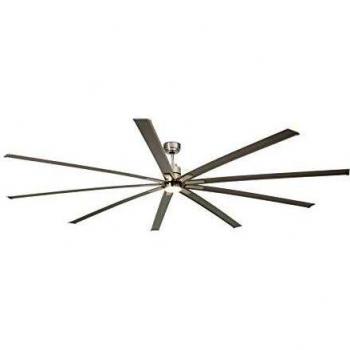Manhattan Nickel Mat Ceiling Fan featuring Nine Blades and LED Light Source