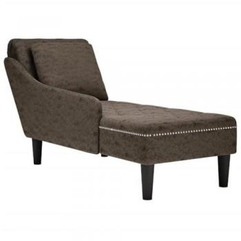 VidaXL Sitzbank Chaiselongue mit Kissen und Rechter Armlehne Grau Kunstleder