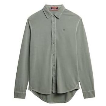 Superdry Herren­T-Shirt Piqué Vintage Langarm Grün M4011000A