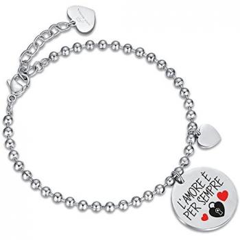 Bracciale Donna in Acciaio con Scritta L'Amore è per Sempre