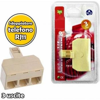 Adattatore Telefonico 3 Uscite Femmina Splitter RJ-11