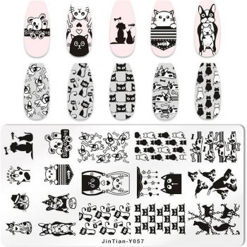 Wolf Totem Nageldesign Schablone für Marmor-Effekte