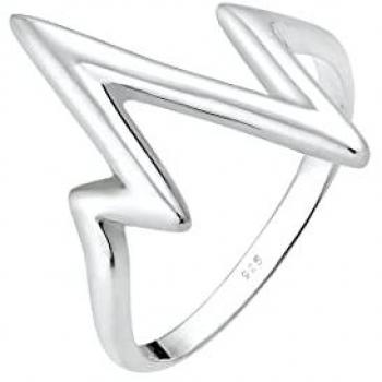 Elli Damenring Geo Herzschlag 925 Sterling Silber ohne Stein