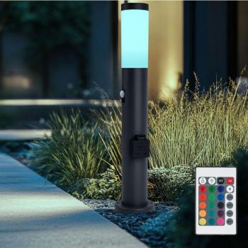 Lampadaire de jardin LED dimmable avec télécommande et capteur
