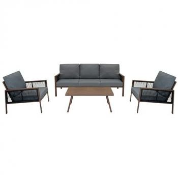 Conjunto Exterior 5 Plazas Aluminio con Cojines Lavables