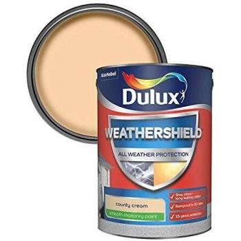 L DULUX WEATHERSHIELD SMOOTH MASONRY PAINT COUNTY CREAM